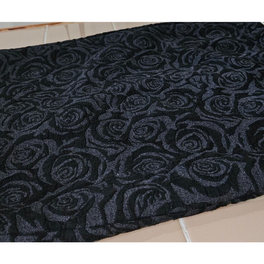 Ann Taylor LOFT Black/Grey Floral Roses Skirt Size 6 Small Romantic Textured - Picture 3 of 5